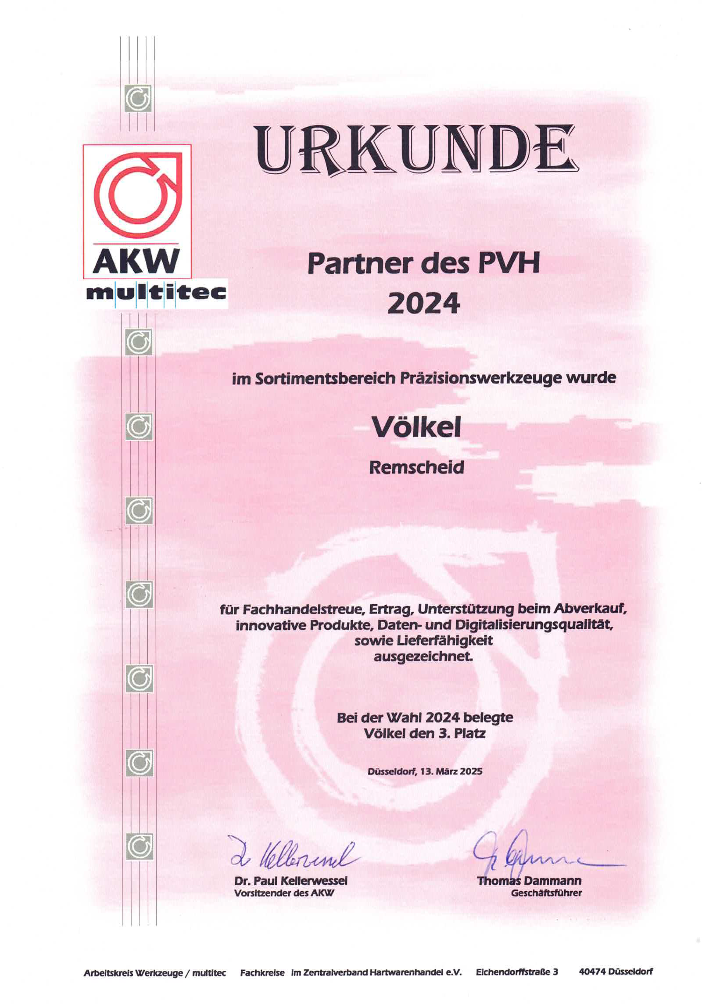 PVH Urkunde 2024