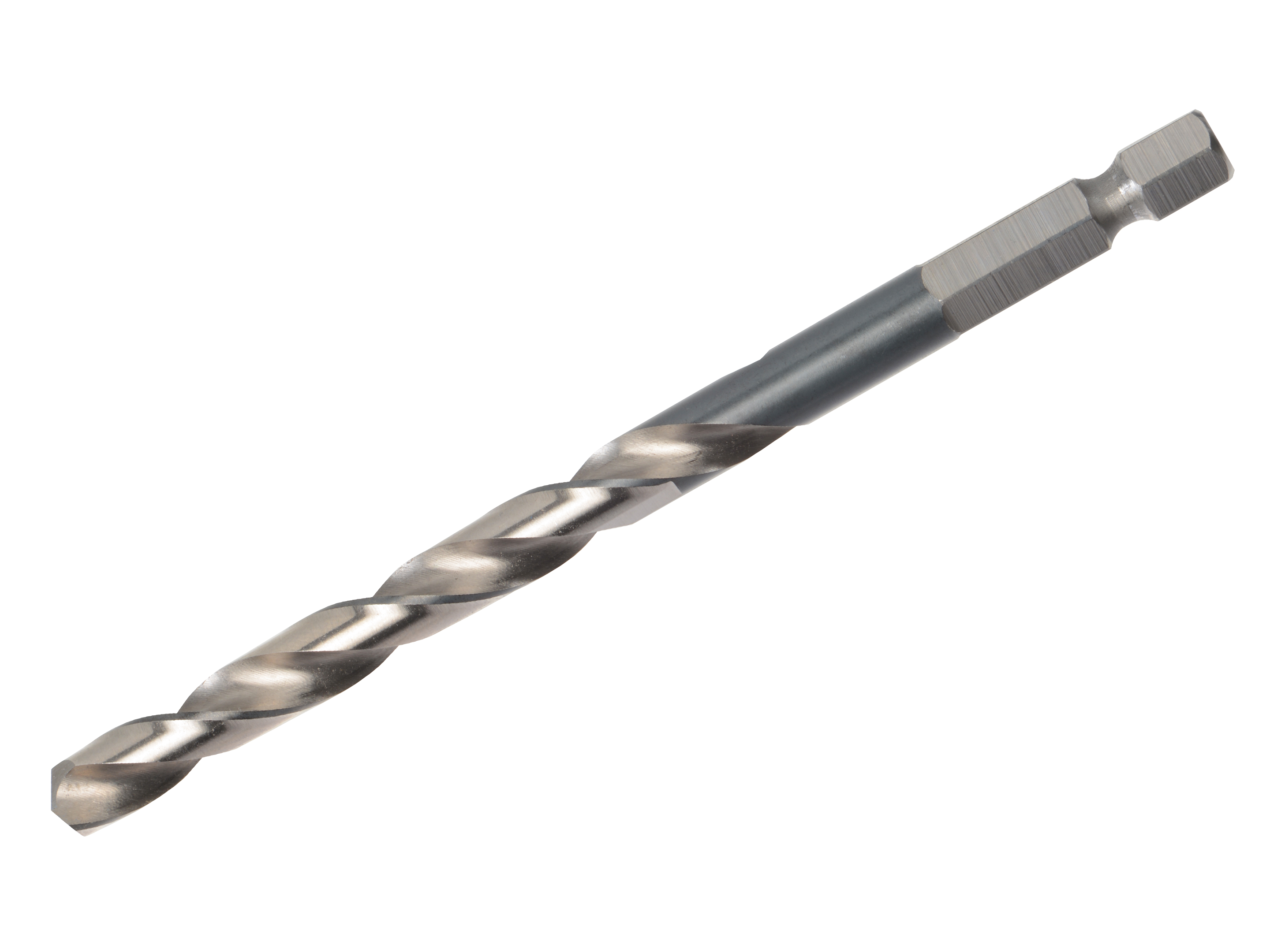 VÖLKEL HexDrive HSS-G ground twist drill bit with 1/4 inch hex shank for metal drilling and quick change.