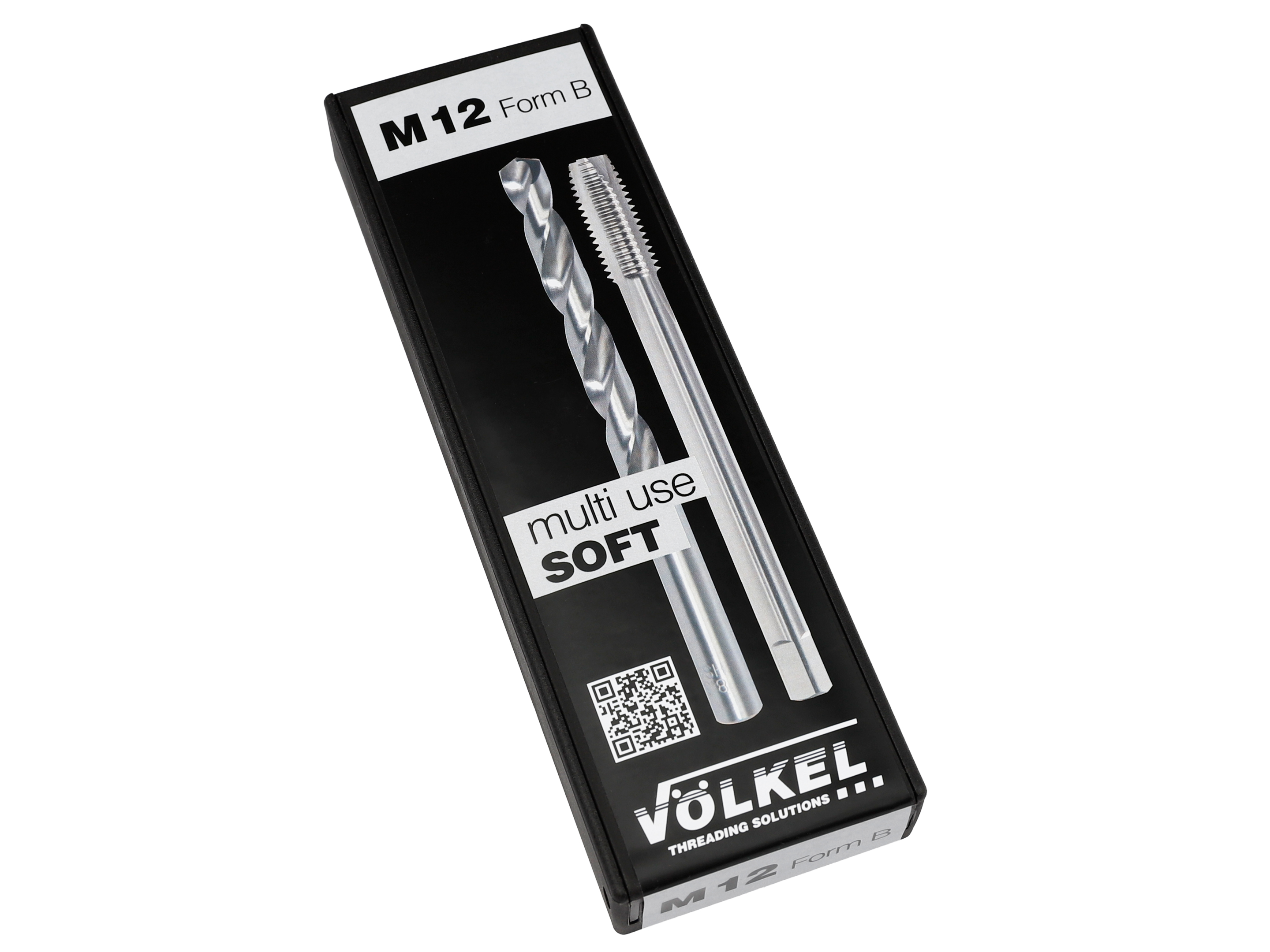 VÖLKEL TwinBox Standard in its original packaging, for universal use, DIN 376, Form B, M 12, cut out on a white background