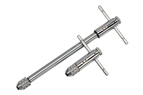 VÖLKEL Tap Wrenches VÖLKEL tap holders in two sizes, featuring knurled grips and precision clamping heads.
