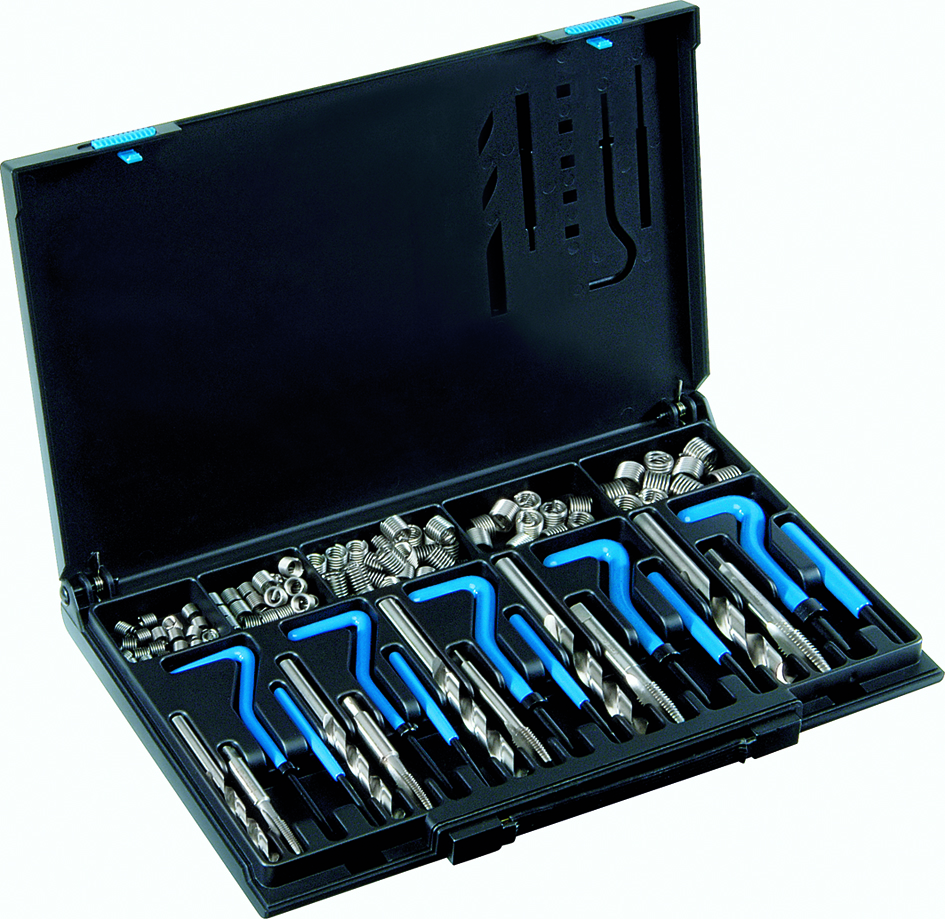V-COIL Gewinde-Reparatur-Sortiment Koffer V-COIL Gewinde-Reparatur-Sortiment im stabilen Koffer mit Einsätzen, Gewindebohrern und Einbauwerkzeugen