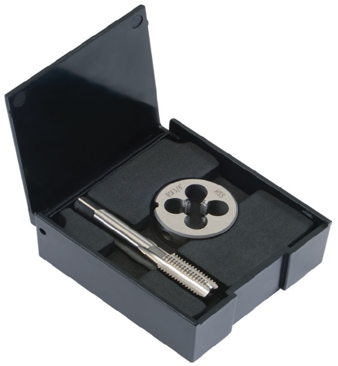 Anglergewinde-Set, Einschnittgewindebohrer + Schneideisen, BSF 3/8 x 20 Anglergewinde-Set, Einschnittgewindebohrer + Schneideisen, BSF 3/8 x 20