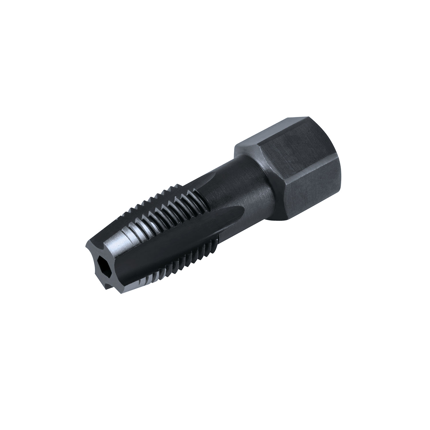 Macho de roscar STI HexTap HSS-G M 20 x 1.5 para tapones de aceite Macho de roscar STI HexTap de alta calidad en HSS-G para roscas de tapones de aceite M 20 x 1.5 con vástago hexagonal.