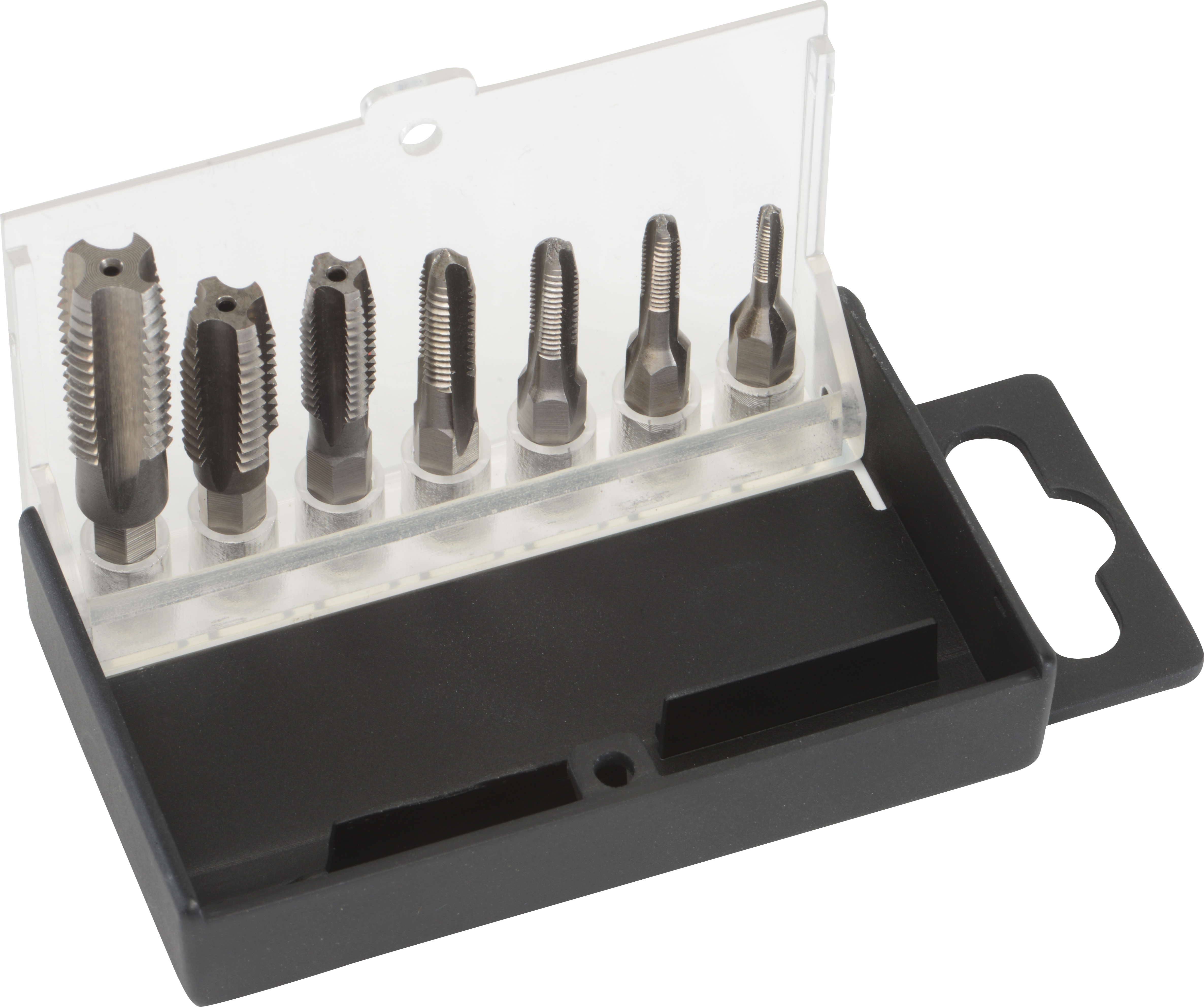 VÖLKEL HexTap S tap and die set item no. 67012, opened case with the complete tool assortment