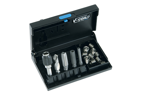 V-COIL rapid kit de réparation filets Kit complet V-COIL rapid pour réparer les filetages endommagés avec foret, inserts et outils dans coffret noir