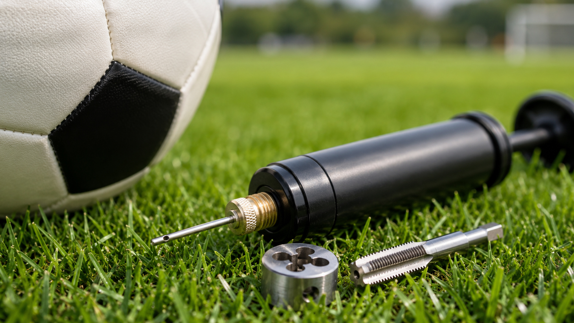 Vor dem Anpfiff zählt das Detail: Das Gewinde der Ballpumpennadel