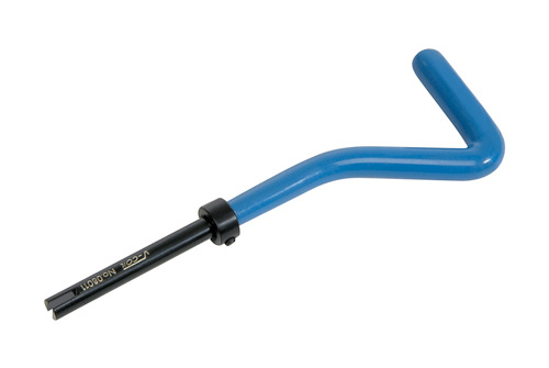 V-COIL Handeinbauwerkzeug mit blauem Griff und Feststellring zur Gewindereparatur